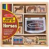 imageMelissa ampamp Doug Disney Princess Wooden Stamp Set 9 Stamps 5 Colored Pencils and 2Color Stamp Pad Disney Princess Coloring Stamps with Washable Ink for Kids Ages 4Horse Stable