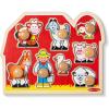 imageMelissa ampamp Doug Farm Animals Jumbo Knob Puzzle Wooden Peg Puzzle for Toddlers Educational Toy for Shape Recognition and Fine Motor Skills Ages 1Puzzle