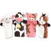 imageMelissa ampamp Doug Farm Friends Hand Puppets Set of 4  Cow Horse Sheep and Pig