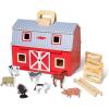 imageMelissa ampamp Doug Fold and Go Wooden Barn with 7 Animal Play Figures  Farm Animals Barn Toy Portable Toys Farm Toys for Kids and Toddlers Ages 3Set