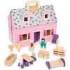 imageMelissa ampamp Doug Fold and Go Wooden Dollhouse with 2 Dolls and Wooden FurnitureMultiOne Size