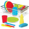 imageMelissa ampamp Doug Wash and Dry Dish Set  24 Pieces Kids Play Dishes Play Kitchen Accessories Toy Dishes for Kids Kitchen Ages 3Dish Set