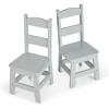 imageMelissa ampamp Doug Wooden Chairs Set of 2  White Furniture for PlayroomGrey