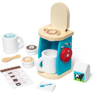 imageMelissa ampamp Doug 11Piece Brew and Serve Wooden Coffee Maker Set  Play Kitchen Accessories Pretend Play Kitchen Accessories Kids Coffee Maker Set for Girls and BoysFrustrationFree Packaging
