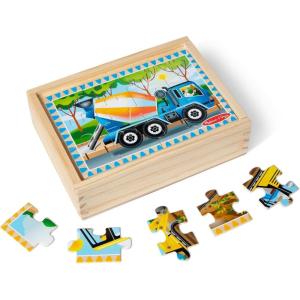 imageMelissa ampamp Doug 4in1 Wooden Dinosaur Jigsaw Puzzle Set 48 Pieces with Storage Box Toddler Puzzle Toy for Kids Ages 3  FSC CertifiedConstruction