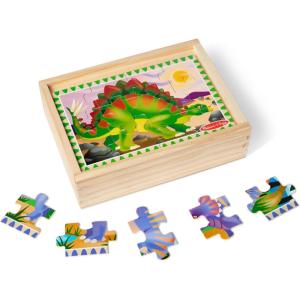 imageMelissa ampamp Doug 4in1 Wooden Dinosaur Jigsaw Puzzle Set 48 Pieces with Storage Box Toddler Puzzle Toy for Kids Ages 3  FSC CertifiedDinosaurs