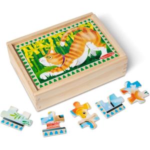 imageMelissa ampamp Doug 4in1 Wooden Dinosaur Jigsaw Puzzle Set 48 Pieces with Storage Box Toddler Puzzle Toy for Kids Ages 3  FSC CertifiedPets