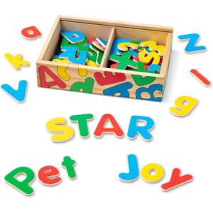 imageMelissa ampamp Doug 52 Wooden Alphabet Magnets in a Box  Uppercase and Lowercase Letters1 Count Pack of 1