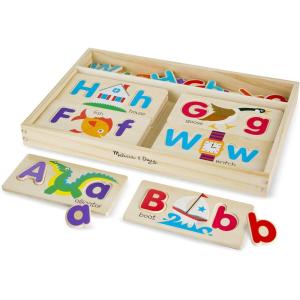 imageMelissa ampamp Doug ABC Picture Boards  Educational Toy with 13 DoubleSided Wooden Boards and 52 Letters