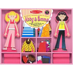imageMelissa ampamp Doug Abby and Emma Magnetic Wooden DressUp Dolls Play Set 55 Pieces Magnetic Dolls Pretend Play ampamp Preschool Toys for Kids 3Abby  Emma