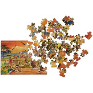 imageMelissa ampamp Doug African Plains Safari Jumbo Jigsaw Floor Puzzle 100 pcs Over 4 feet Long