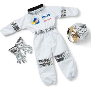 imageMelissa ampamp Doug Astronaut Costume Role Play Space Set 5Piece  Jumpsuit Helmet Gloves Name Tag  Pretend Astronaut Outfit with Realistic Accessories Kids Dress Up for Toddlers ampamp Children Ages 3