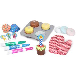 imageMelissa ampamp Doug Bake ampamp Decorate Wooden Cupcake Kit with Play Food Toppings ampamp Play Kitchen Accessories Preschool Learning Toys for Girls ampamp Boys 3English Only