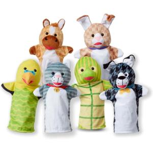 imageMelissa ampamp Doug Barn Buddies Hand Puppets Set of 6 Cow Sheep Horse Duck Chicken PigPet Buddies