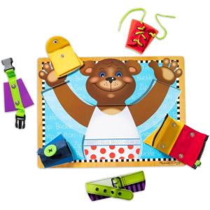 imageMelissa ampamp Doug Basic Skills Puzzle Board  Wooden Educational Toy Learn to Button Busy Board Activity for Fine Motor Skills Developmental Toy for Toddlers Ages 31 EA