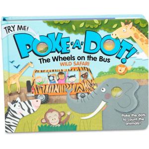 imageMelissa ampamp Doug Childrens Book  PokeADot The Wheels on the Bus Wild Safari Board Book with Buttons to Pop