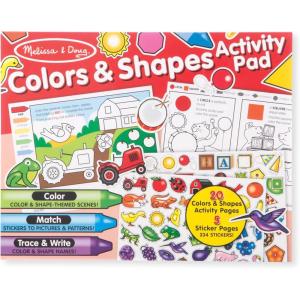 imageMelissa ampamp Doug Colors and Shapes Coloring and Sticker Activity Pad  FSCCertified Materials