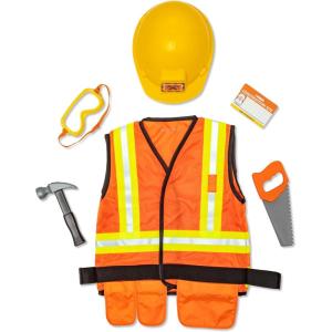 imageMelissa ampamp Doug Construction Worker Costume DressUp Set for Kids 6Piece  Pretend Play Outfit with Tools ampamp Safety Vest  Role Play Toys for Boys ampamp Girls Ages 3Frustrationfree Packaging
