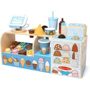 imageMelissa ampamp Doug Cool Scoops Ice Creamery Wooden Ice Cream Shop ampamp Counter with Play Food ampamp Play Kitchen Accessories Preschool Learning Toys for Girls ampamp Boys 3  FSC Certified