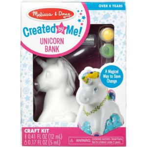 imageMelissa ampamp Doug Created by Me DecorateYourOwn Unicorn Bank Craft Kit with 6 Pots of Paint Glitter Glue Paintbrush