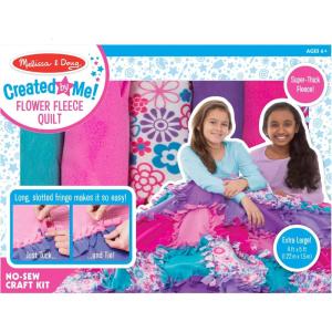 imageMelissa ampamp Doug Created by Me Flower Fleece Quilt NoSew Craft Kit 48 squares 4 feet x 5 feet