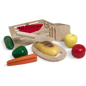 imageMelissa ampamp Doug Cutting Food  Play Food Set With 25 HandPainted Wooden Pieces Knife and Cutting BoardOnline Version