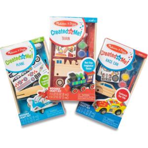 imageMelissa ampamp Doug DecorateYourOwn Wooden Craft Kits Set  Plane Train and Race Car