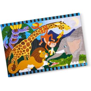 imageMelissa ampamp Doug Dinosaur Dawn Jumbo Floor Puzzle 24 Pieces 2 x 3 Feet Jigsaw Puzzle for Preschoolers and Kids Ages 3  FSC CertifiedSafari Social