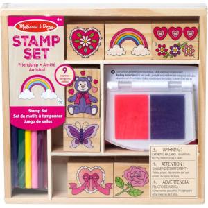 imageMelissa ampamp Doug Disney Princess Wooden Stamp Set 9 Stamps 5 Colored Pencils and 2Color Stamp Pad Disney Princess Coloring Stamps with Washable Ink for Kids Ages 4Friendship
