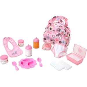 imageMelissa ampamp Doug Doll Feeding and Changing Accessories  Bib Bag Diaper Wipes Utensils Bottles 730 high x 1120 Wide x 1430 deep