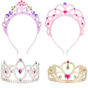 imageMelissa ampamp Doug DressUp Tiaras Play Set for Kids 4Piece  Pretend Princess Crowns for Costume Role Play  Preschool Jewelry Toys for Girls Ages 3Standard Packaging