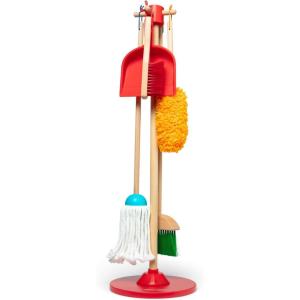 imageMelissa ampamp Doug Dust Sweep Mop 6Piece Pretend Play Set Toddler Toy Cleaning Pretend Play Home Cleaning Kids Broom and Mop Set for Ages 3Dust Sweep Mop