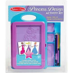 imageMelissa ampamp Doug Fashion Design Art Activity Kit  9 DoubleSided Rubbing Plates 4 Pencils Crayon  Fashion Plates Travel Toys for Kids Ages 5Princess Design