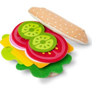 imageMelissa ampamp Doug Felt Food Sandwich Play Food Set 33 pcs Orange 1 CountFelt Play Food