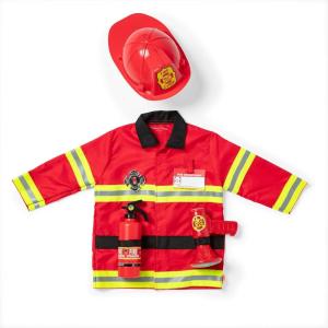 imageMelissa ampamp Doug Fire Chief Role Play Costume DressUp Set Pretend Play Firefighter Outfit with Realistic Accessories for Kids and Toddlers Ages 3