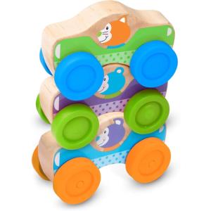 imageMelissa ampamp Doug First Play Wooden Animal Stacking Cars 3 pcs
