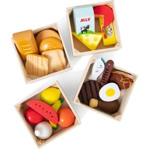 imageMelissa ampamp Doug Food Groups  21 HandPainted Wooden Pieces and 4 Crates