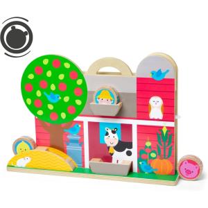 imageMelissa ampamp Doug GO Tots Wooden Barnyard Tumble with 4 Disks  FSC Certified