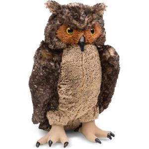 imageMelissa ampamp Doug Giant Owl  Lifelike Stuffed Animal 17 inches Tall Brown