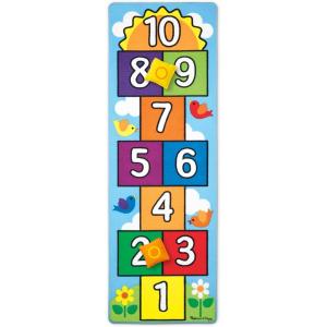 imageMelissa ampamp Doug Hop and Count Hopscotch Game Rug 3 pcs 785 x 265 inches Classic Hopscotch Rug for KidsRug