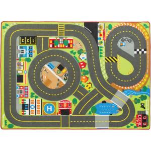 imageMelissa ampamp Doug Jumbo Roadway Activity Rug 4 Wooden Traffic Signs 79quot L X 60quot W Pretend Play Road Activity RugFrustrationFree Packaging