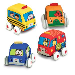imageMelissa ampamp Doug Ks Kids PullBack Town Vehicle Set  Baby Toys Set with 4 Soft Toy Cars and Trucks Surface Washable with Removable Wheels Learning Toys for Babies and Toddlers