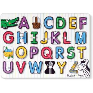 imageMelissa ampamp Doug Lift ampamp See Alphabet Wooden Peg Puzzle 26 pcs  FSC Certified