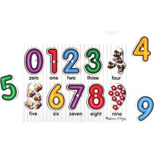 imageMelissa ampamp Doug Lift ampamp See Numbers Wooden Peg Puzzle  10 Pieces  FSC CertifiedRetail Version