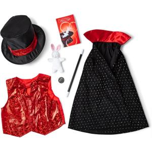 imageMelissa ampamp Doug Magician Costume Role Play Set  Includes Hat Cape Wand Magic TricksFrustrationfree Packaging