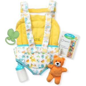 imageMelissa ampamp Doug Mine to Love Carrier Play Set for Baby Dolls with Toy Bear Bottle Rattle Activity Card