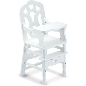 imageMelissa ampamp Doug Mine to Love Wooden Play High Chair for Dolls Stuffed Animals  White 18H x 8W x 11D Assembled Wooden Pretend Play High Chair for Dolls