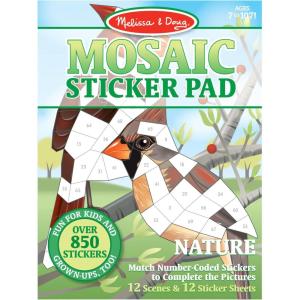 imageMelissa ampamp Doug Mosaic Sticker Pad Safari Animals 12 Color Scenes to Complete with 850 StickersNature