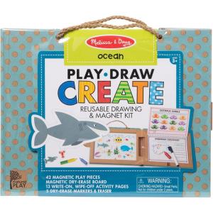 imageMelissa ampamp Doug Natural Play Play Draw Create Reusable Drawing ampamp Magnet Kit  Ocean 42 Magnets 5 DryErase Markers  FSC CertifiedOcean