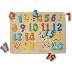 imageMelissa ampamp Doug Numbers Sound Puzzle  Wooden Puzzle with Sound Effects 21 pcs